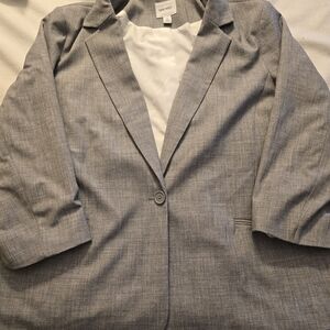 Nine West Light Gray Blazer with Button XL